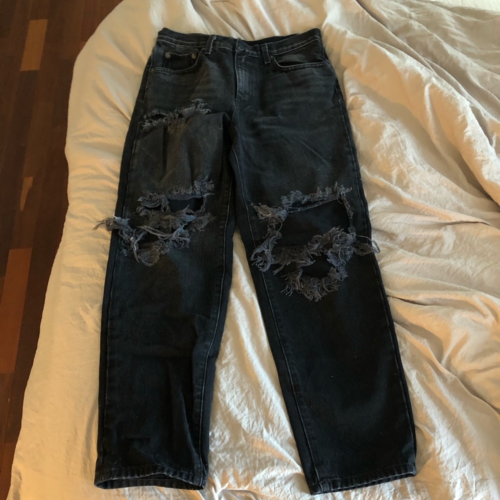 Black denim carmar boyfriend jeans